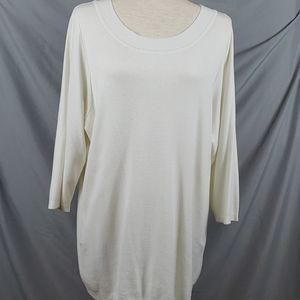 *3 for $25*  Roz & Ali Off White Long Sweater w/Elbow Sleeves